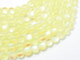Matte Mystic Aura Quartz-Yellow, 8mm (8.5mm) Round-Gems: Round & Faceted-BeadBeyond