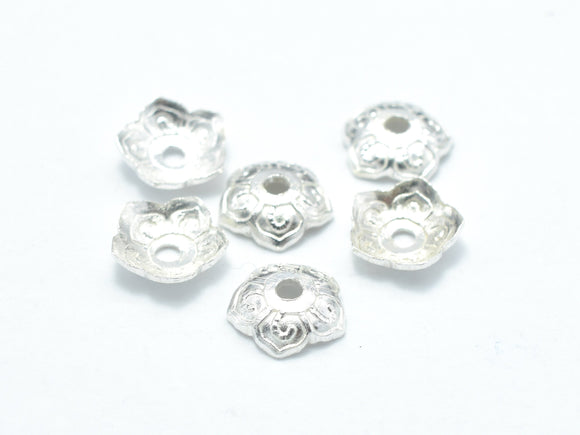 20pcs 5.6mm 925 Sterling Silver Bead Caps, 5.6x1.6mm Flower Bead Caps-Metal Findings & Charms-BeadBeyond