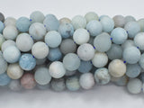 Matte Aquamarine Beads, 10mm Round Beads-Gems: Round & Faceted-BeadBeyond