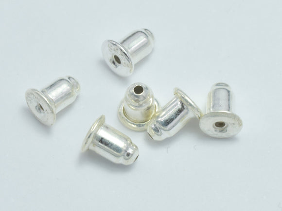 10pcs 925 Sterling Silver Ear Nuts, Bullet Ear Backs, Earring Stoppers, 4.2x5.2mm-BeadBeyond