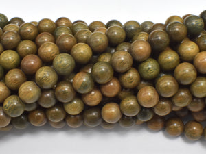 Green Sandalwood Beads, 8mm Round Beads-BeadBeyond