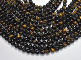 Blue / Yellow Tiger Eye, 8 mm Round Beads, 15.5 Inch-BeadBeyond