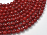 Jade Beads, Red, 8mm Round Beads-BeadBeyond