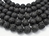 Black Lava Beads, 14mm Round Beads-Gems: Round & Faceted-BeadBeyond
