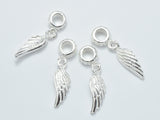 2pcs 925 Sterling Silver Charms, Connector, Angel Wings, 18x6mm-BeadBeyond