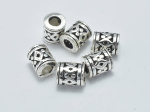 4pcs 925 Sterling Silver Beads-Antique Silver, 4.6x5.6mm Tube Beads-Metal Findings & Charms-BeadBeyond