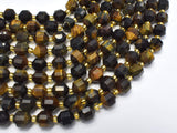 Blue Yellow Tiger Eye, 8mm Faceted Prism Double Point Cut-Gems: Round & Faceted-BeadBeyond