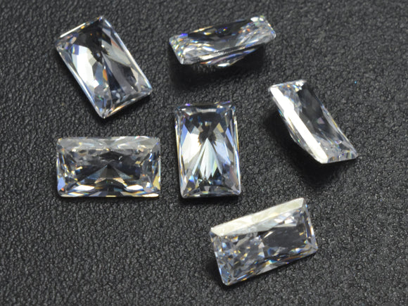 Cubic Zirconia Loose Gems-Faceted Rectangle, 1piece-Cubic Zirconia-BeadBeyond