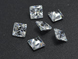 Cubic Zirconia Loose Gems-Faceted Square, 1piece-Cubic Zirconia-BeadBeyond