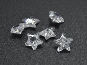 Cubic Zirconia Loose Gems - Faceted Star, 1piece-Cubic Zirconia-BeadBeyond
