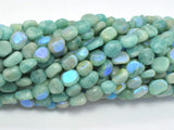 Mystic Coated Amazonite Beads, AB Coated, 6x8mm Nugget-Gems: Nugget,Chips,Drop-BeadBeyond