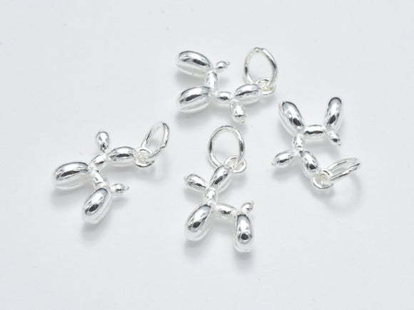 2pcs 925 Sterling Silver Charms, Dog Charms, 10x11mm-BeadBeyond