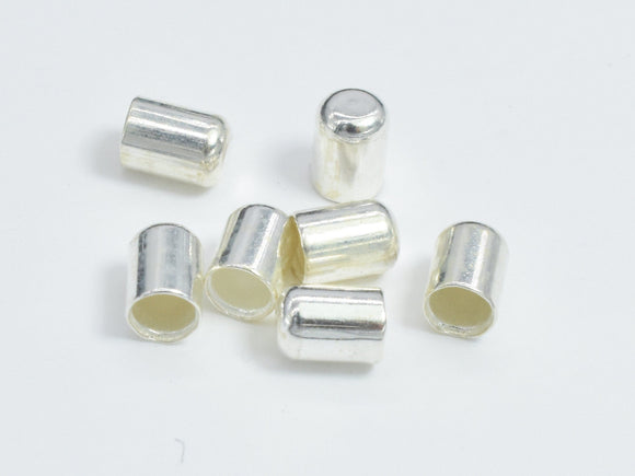 10pcs 925 Sterling Silver Cord End Cap, Without Loop and Hole, 4x2.9mm-BeadBeyond