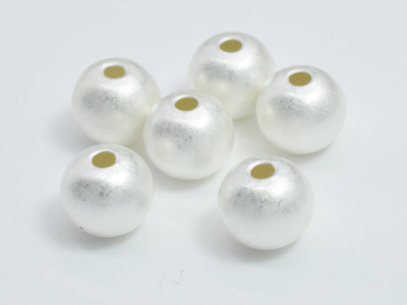 6pcs Matte 925 Sterling Silver Beads, 6mm Round Beads-Metal Findings & Charms-BeadBeyond