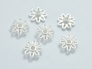 8pcs 925 Sterling Silver Beads - Flower, 7mm-BeadBeyond