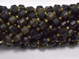 Golden Obsidian Beads, 8mm Faceted Prism Double Point Cut-Gems: Round & Faceted-BeadBeyond