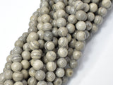 Gray Banded Jasper, 6mm (6.2mm) Round-Gems: Round & Faceted-BeadBeyond