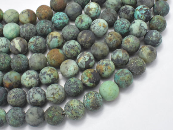 Matte African Turquoise, 10mm (10.5mm) Round-Gems: Round & Faceted-BeadBeyond