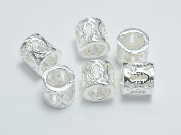 4pcs 925 Sterling Silver Beads, 5x4.8mm Tube Bead-Metal Findings & Charms-BeadBeyond