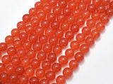 Jade - Orange Red, 8mm Round-BeadBeyond