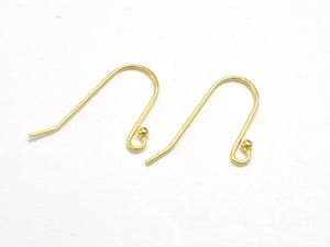 10pcs 24K Gold Vermeil Ear wire, Earring Hook, Fishhook, 925 Sterling Silver Earring Hook, 18x10mm-Metal Findings & Charms-BeadBeyond