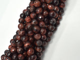Red Tiger Eye, Faceted Round, 8mm Beads-BeadBeyond