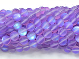 Matte Mystic Aura Quartz-Purple, 8mm (8.5mm) Round-Gems: Round & Faceted-BeadBeyond