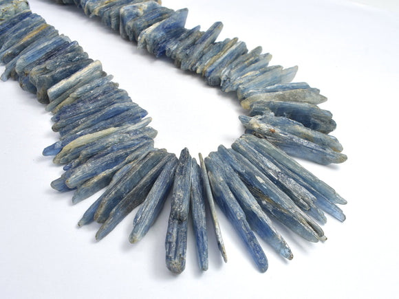 Blue Kyanite (7-12)x(16-48)mm Graduated Top Drilled Slice Stick-BeadBeyond