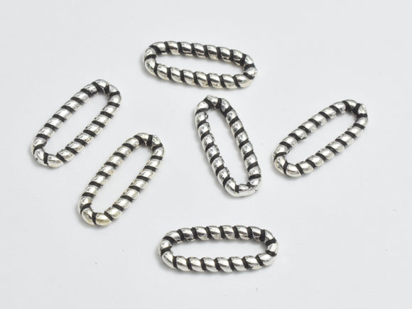 10pcs 925 Sterling Silver Link Connector - Antique Silver, Oval Link, 10x4.4mm-BeadBeyond