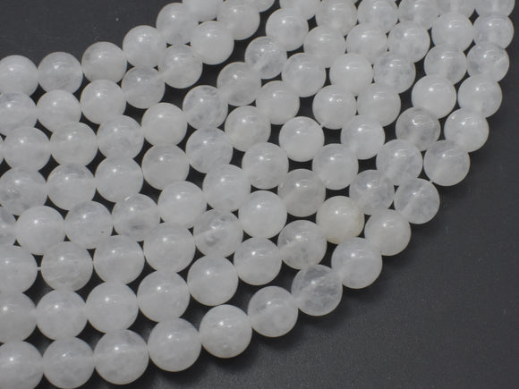 White Jade Beads, Round, 8mm(8.5mm)-Gems: Round & Faceted-BeadBeyond