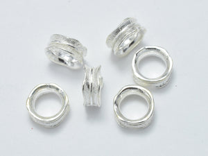 4pcs 925 Sterling Silver Beads, 7x3mm, Rondelle Spacer Beads, Big Hole Beads-BeadBeyond