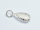2pcs 925 Sterling Silver Charm, Filigree Teardrop Charm, 8x16mm-BeadBeyond