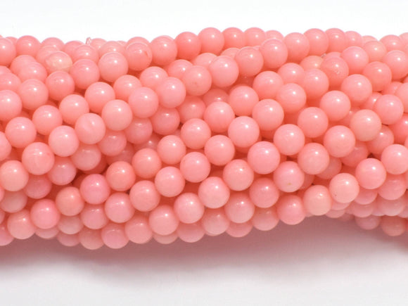 Pink Coral, Angel Skin Coral, 4mm (4.3mm) Round-Gems: Round & Faceted-BeadBeyond