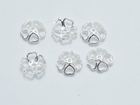 20pcs 925 Sterling Silver Bead Caps, 5.5x1.6mm Flower Bead Caps-Metal Findings & Charms-BeadBeyond