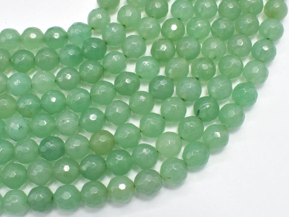 Green Aventurine Beads, 8mm Faceted Round Beads-BeadBeyond