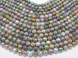 Mystic Coated Indian Agate, Fancy Jasper, 8mm (8.3mm) Faceted Round, AB Coated-Gems: Round & Faceted-BeadBeyond