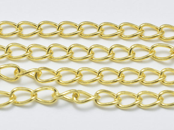 1foot 24K Gold Vermeil Curb Chain, 925 Sterling Silver Chain, Curb Chain, Jewelry Chain, 2x3mm-Metal Findings & Charms-BeadBeyond