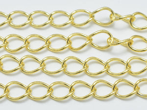 1foot 24K Gold Vermeil Curb Chain, 925 Sterling Silver Chain, Curb Chain, Jewelry Chain, 3x4mm-Metal Findings & Charms-BeadBeyond