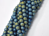 Druzy Agate Beads, Blue Gold Geode Beads, 6mm (6.4mm)-Gems: Round & Faceted-BeadBeyond