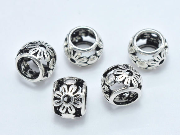 2pcs 925 Sterling Silver Beads, Big Hole Rondelle Spacer-Metal Findings & Charms-BeadBeyond