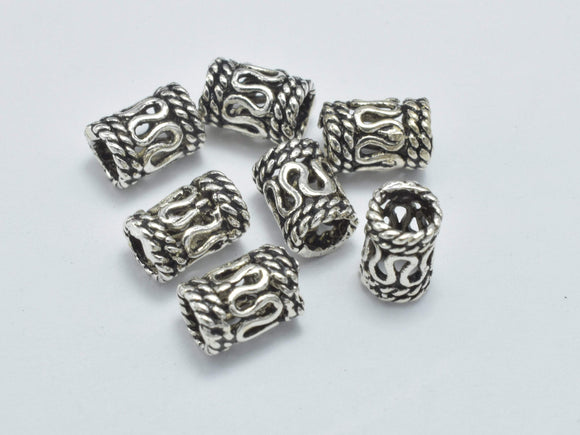 10pcs 925 Sterling Silver Beads-Antique Silver, 4x5.5mm Tube Beads-Metal Findings & Charms-BeadBeyond