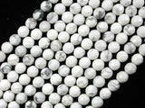 White Howlite Beads, Faceted Round, 6 mm-Gems: Round & Faceted-BeadBeyond