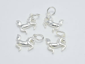 2pcs 925 Sterling Silver Charm, Horse Charm, 12x11mm-Metal Findings & Charms-BeadBeyond