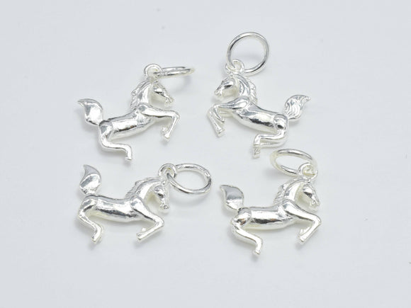 2pcs 925 Sterling Silver Charm, Horse Charm, 12x11mm-Metal Findings & Charms-BeadBeyond