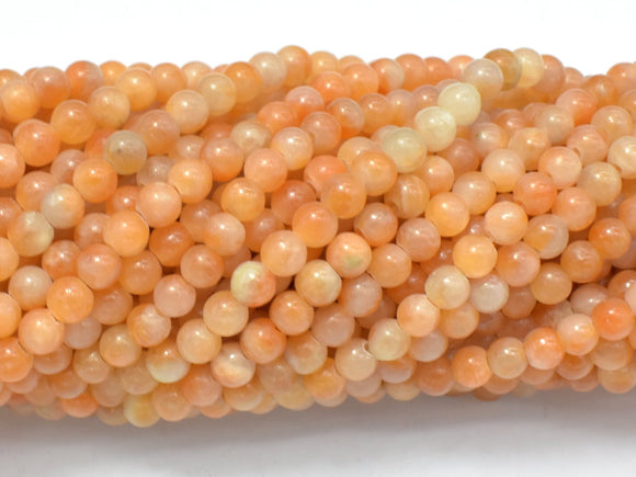 Orange Calcite Beads, Round, 4mm, 16 Inch-Agate: Round & Faceted-BeadBeyond