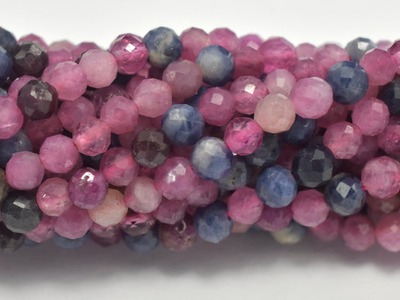 Ruby and Blue Sapphire Beads, 3mm-3.5mm Micro Faceted-Gems: Round & Faceted-BeadBeyond