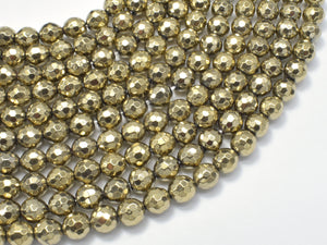 Hematite-Light Gold, Pyrite Color, 6mm Faceted Round-Gems: Round & Faceted-BeadBeyond