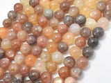Peach / Gray / White Mixed Moonstone, 8mm Round Beads-Gems: Round & Faceted-BeadBeyond