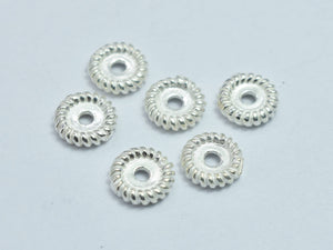 6pcs 925 Sterling Silver Beads, 6mm Round Spacer Beads-BeadBeyond