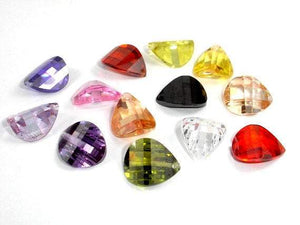 CZ beads,10x12mm Faceted Wedged Drop-Cubic Zirconia-BeadBeyond